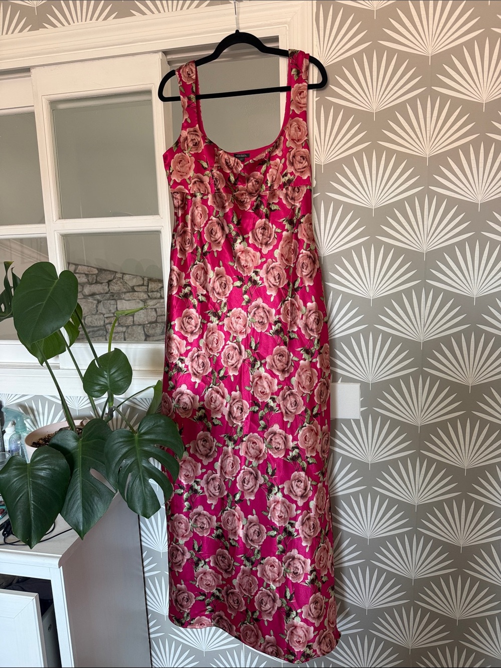 wild fable Fuchsia Rose-Print Maxi Dress